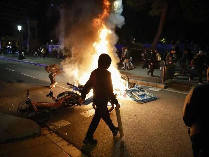 Blocus y los graves disturbios de Barcelona|Foto: EFE