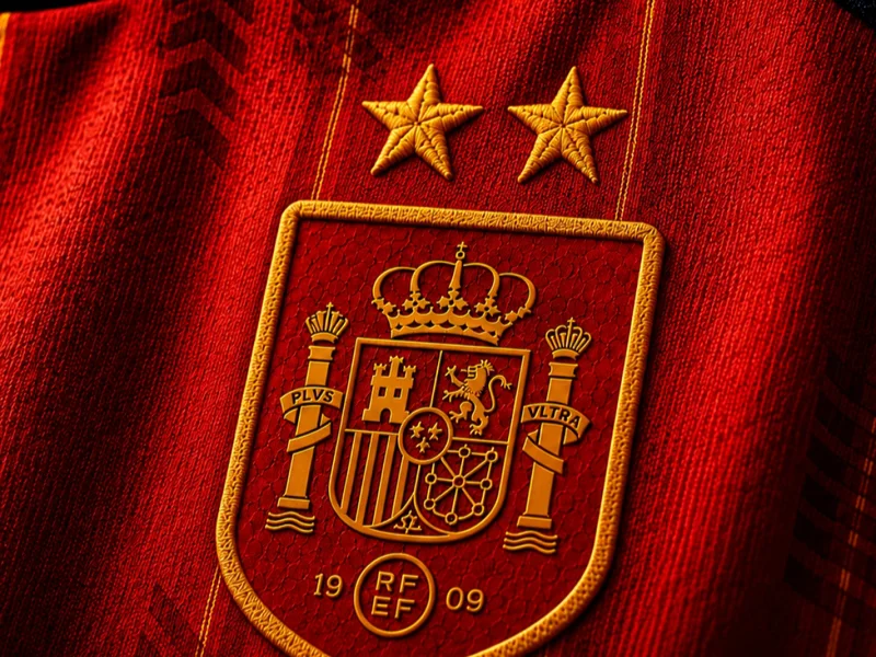 Detalle del escudo de la Selección española de fútbol con las dos estrellas bordadas|Foto: Marca 