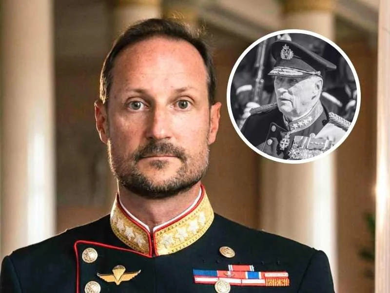 El rey Haakon VIII de Noruega posando en su primer retrato institucional tras morir Harald V