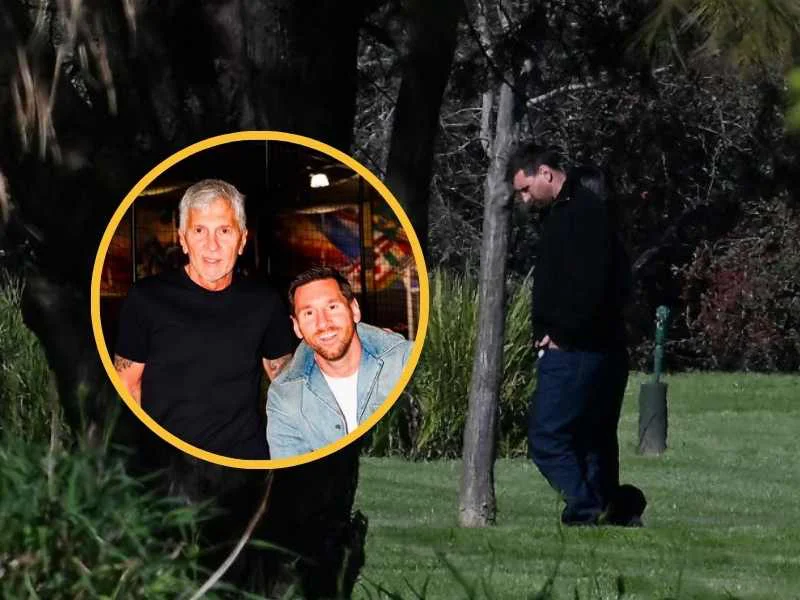 Lionel Messi junto a su padre y representante Jorge Messi
