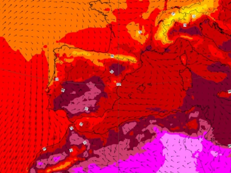 Mapa meteorológico de España mostrando la subida de temperaturas|Foto: ECMWF