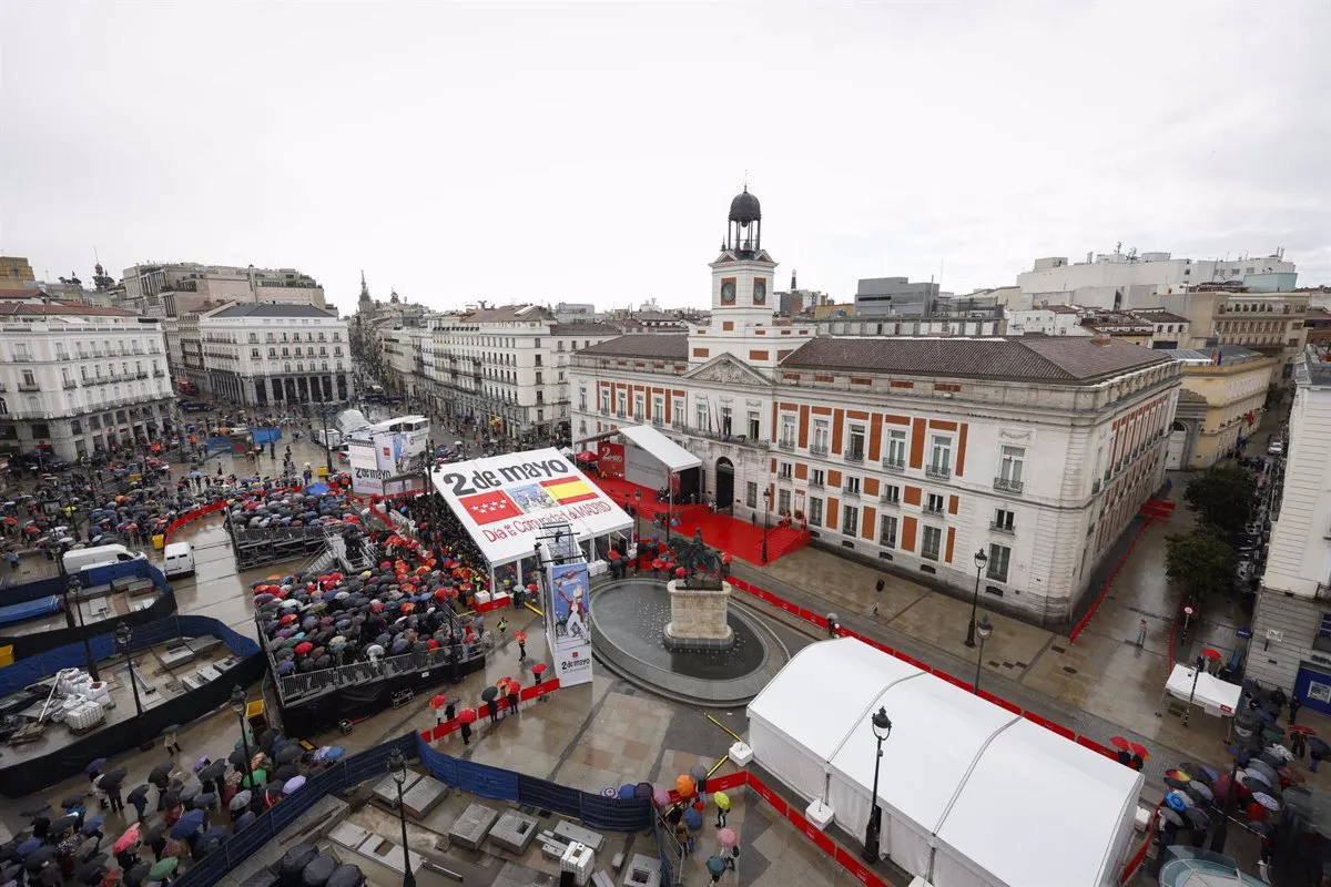 2 de Mayo en la Comunidad de Madrid|Foto: Europa Press El 2 de mayo se ha celebrado al aire libre en la Puerta del Sol