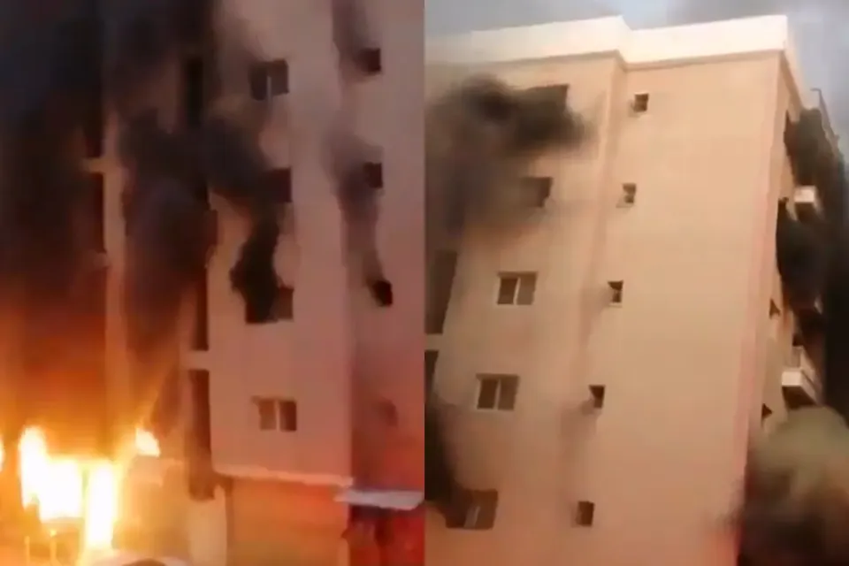Incendio de edificio en Kuwait