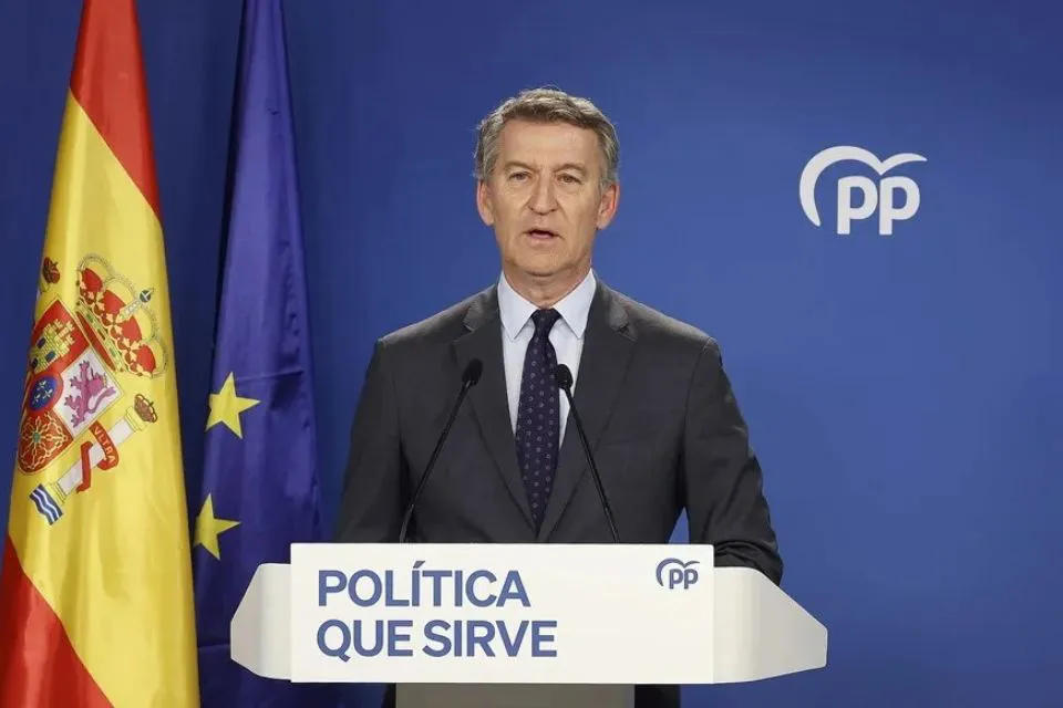 El líder del PP, Alberto Núñez Feijóo|Foto: EFE/JP Gandul Feijóo convoca una protesta contra Sánchez y alienta una moción de censura