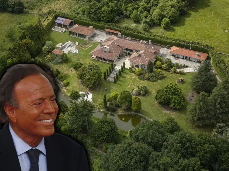 Vista aérea de la mansión de Julio Iglesias en el campo de Ourense