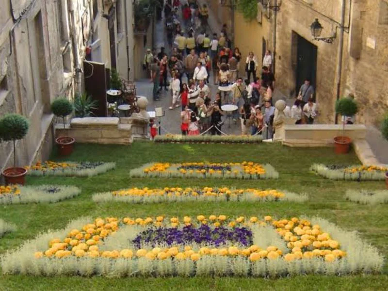 montaje-floral-en-las-escaleras-de-la-catedral-de-girona-durante-temps-de-flors|Foto: Palau Fugit 