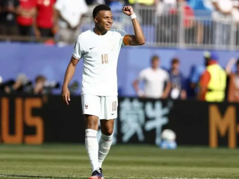 Kylian Mbappe festeja el primer gol de Francia ante Marruecos|Foto: EFE 