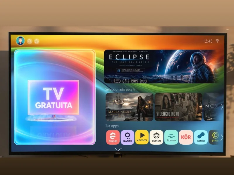 Pantalla de Smart TV con aplicaciones destacadas en el menú principal|Foto: UTECA