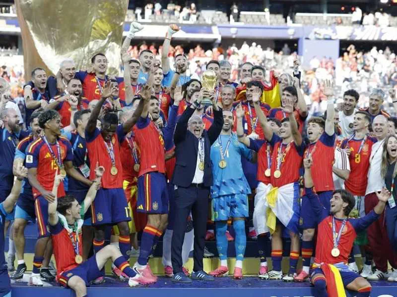 los-jugadores-de-la-seleccion-espanola-celebran-la-conquista-de-su-segundo-mundial|Foto: EFE