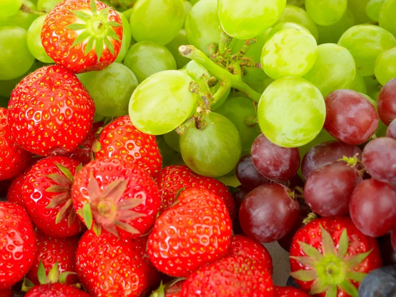 fresas-y-uvas-frescas-en-un-laboratorio-de-control-alimentario