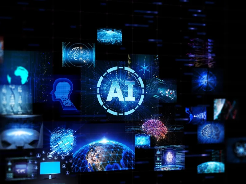Representacion visual de la inteligencia artificial, regulacion de datos y sociedad