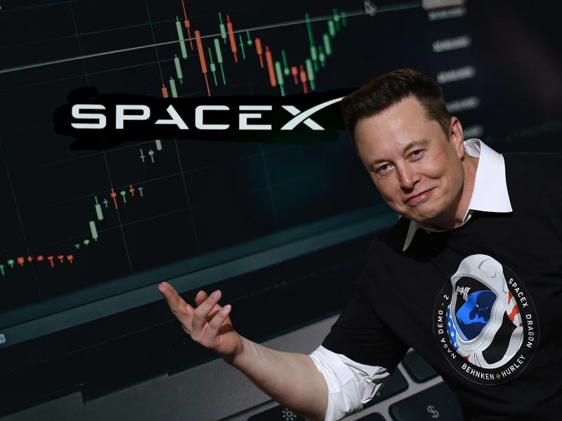 graficos-financieros-en-pantallas-de-cotizacion-con-el-logotipo-de-spacex-elon-musk