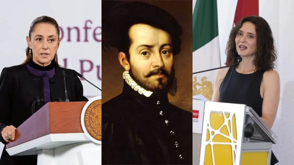 Claudia Sheinbaum e Isabel Díaz Ayuso se encuentran en una disputa por la figura de Hernán Cortés | Foto: El Universal 