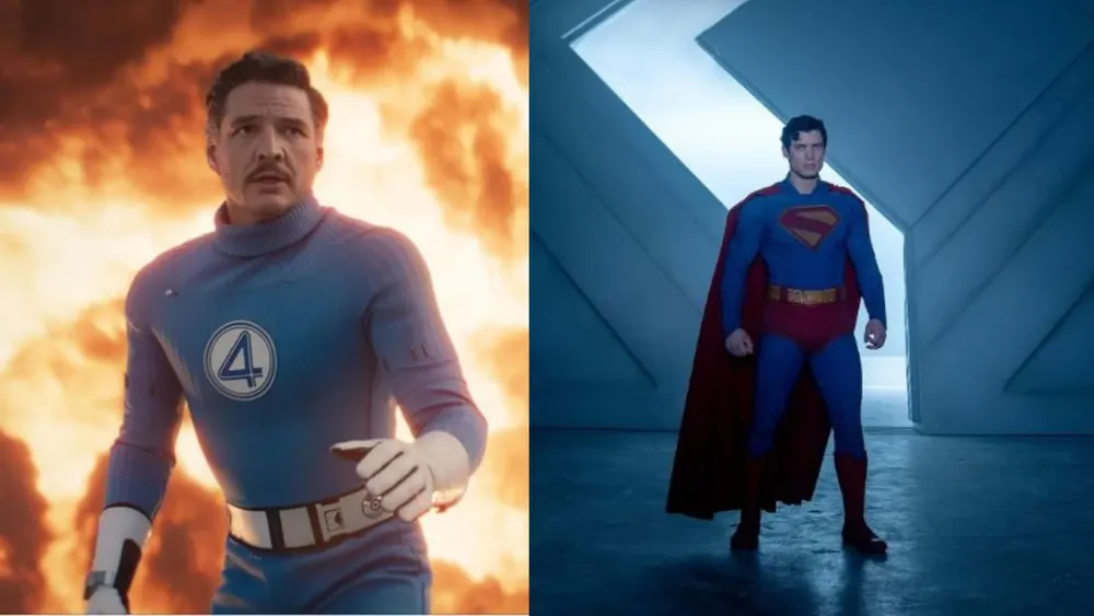 Escenas de las películas Los Cuatro Fantásticos y Superman|Foto: IMDb "Los 4 Fantásticos" superó a "Superman" en taquilla en su primer fin de semana, recaudando $118M en EE.UU./Canadá frente a los $500M globales que acumula la cinta de DC hasta ahora.