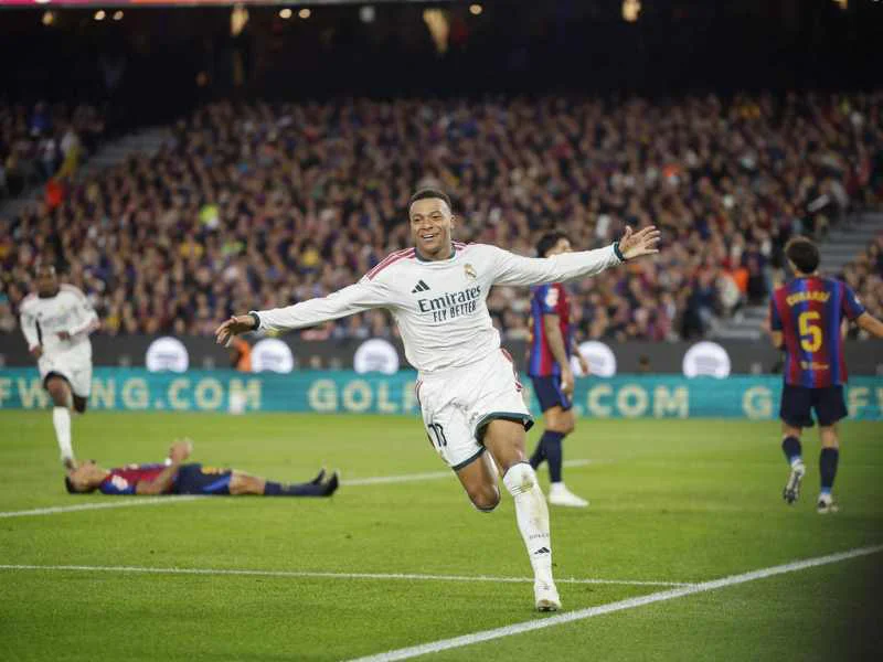 Kylian Mbappé celebrando un gol durante el Clásico en el Spotify Camp Nou|Foto: El Nacional.cat