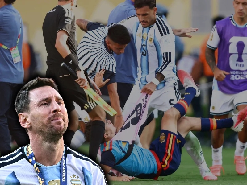 Jugadores de la selección argentina tras la final de la Copa del Mundo