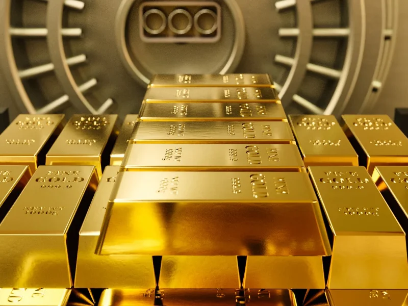 lingotes-de-oro-almacenados-en-la-boveda-de-un-banco-central