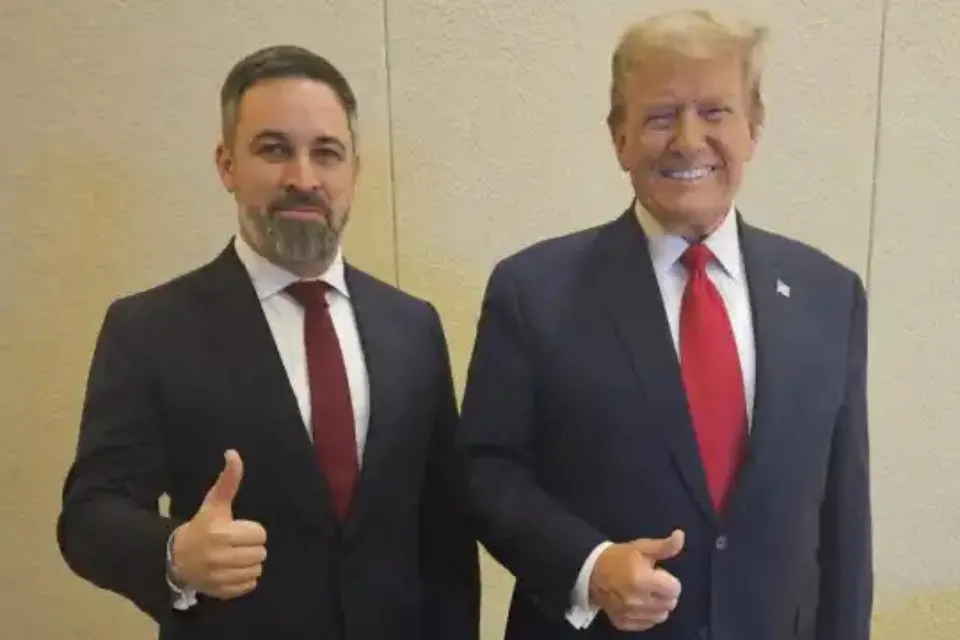 Santiago Abascal y Donald Trump durante su visita a Estados Unidos, en febrero de 2024- El Español 